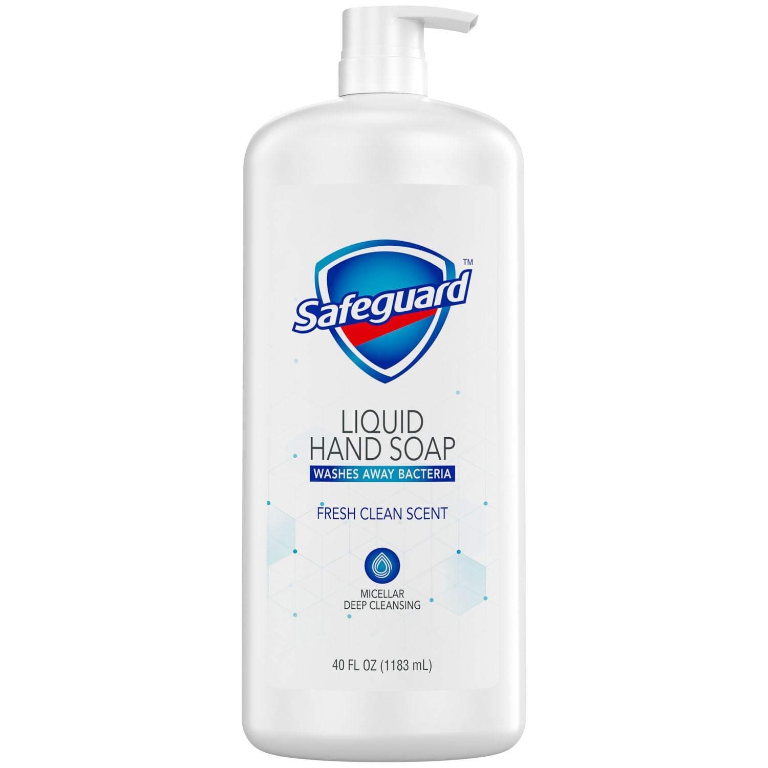 Safeguard Liquid Hand Soap, Micellar Deep Cleansing, Fresh Clean Scent (40 oz.)