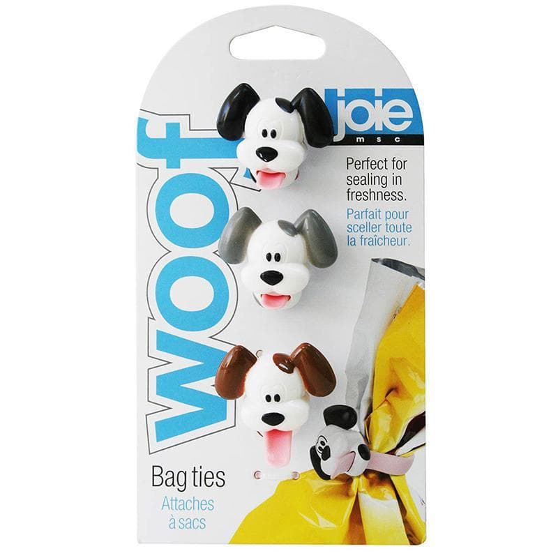 Joie Woof Bag Ties, Silicone, MSC International 12605 Set of 3