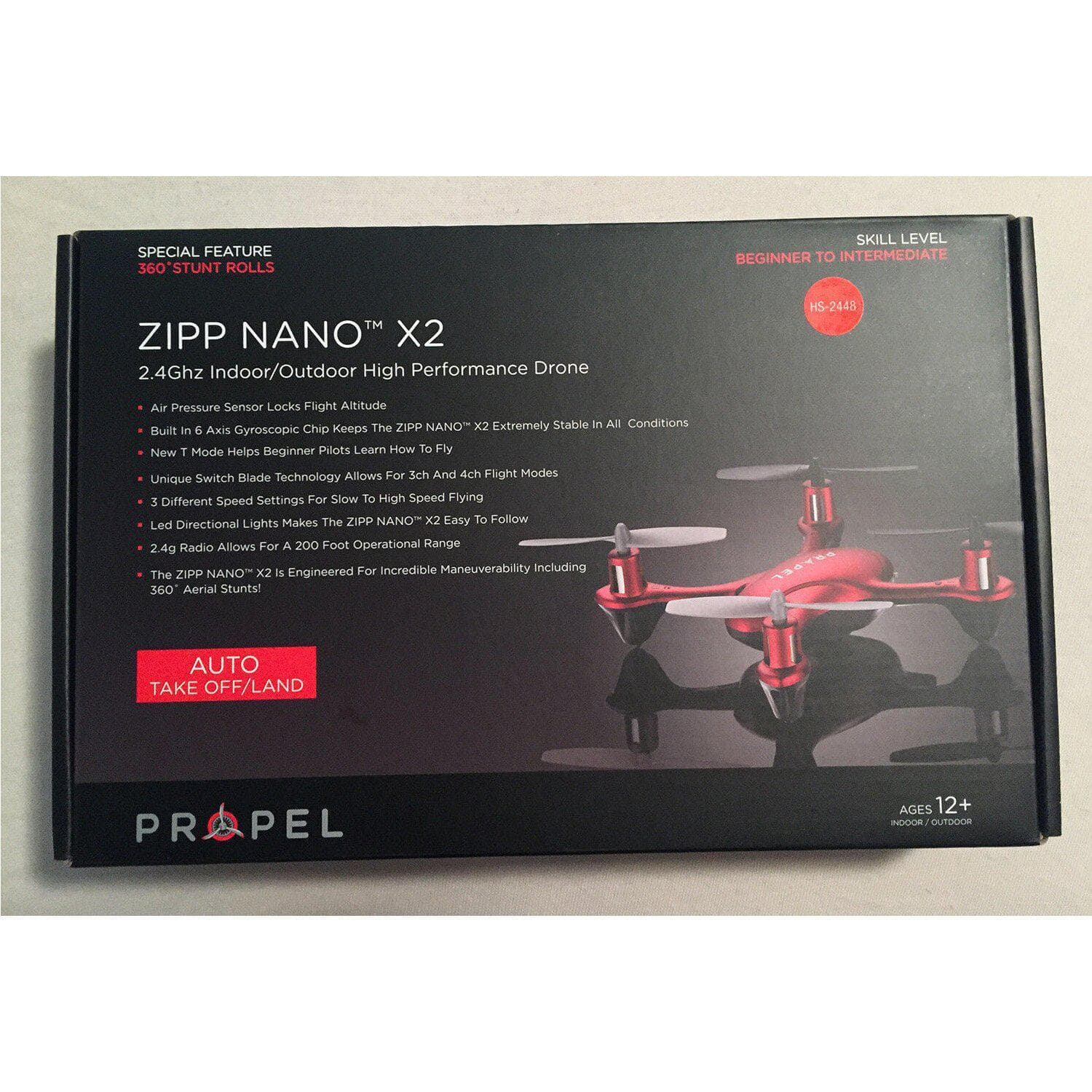 New Zipp Nano X2 High Performance Drone Indoor Outdoor Propel 2.4Ghz (RED)