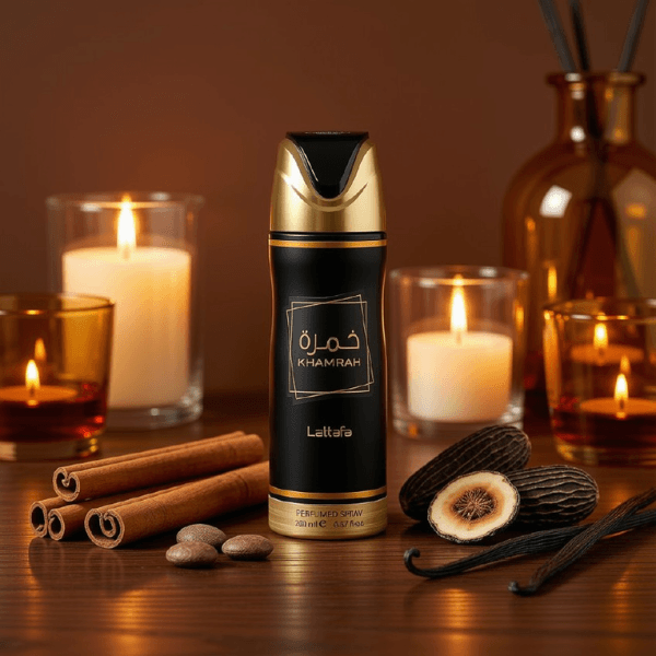 Lattafa Khamrah Perfumed Deodorant Spray for Unisex – 6.7 oz (200ml)