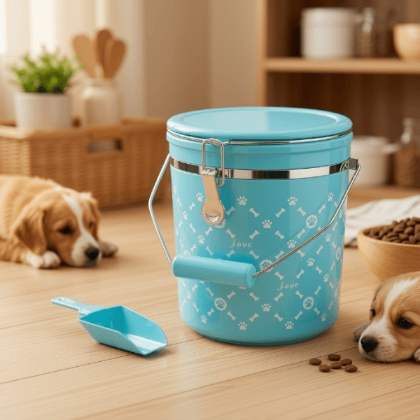 Felli Classic Buckle Pet Food Container with Scoop – 5.4 Qt (5.1 L)