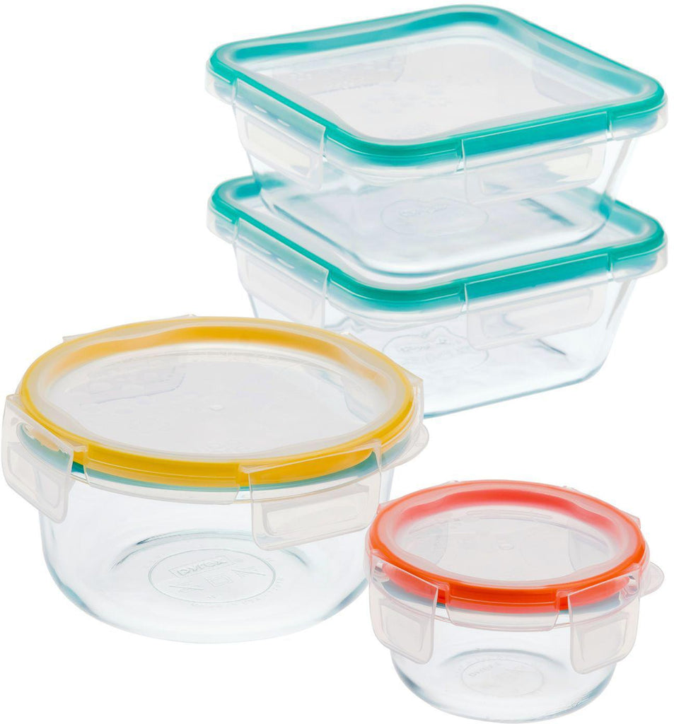 Snapware Total Solution Pyrex Glass Food Storage Container Set (8-Piece)